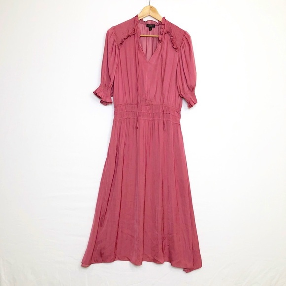 Anthropologie Current Air pink rose, Cape May, Waist mid dress - Picture 2 of 13